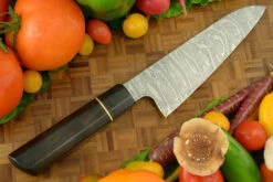 Damascus Chef's Knife (Gyuto) With African Blackwood - 6-1/3 In.