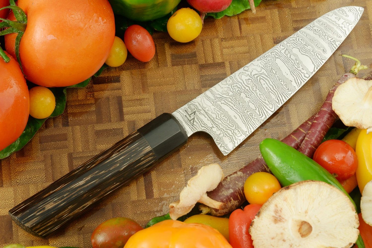 Damascus Chef's Knife (Gyuto) With Black Palm - 6-1/3 In. 1 Damascus Chef's Knife (Gyuto) With Black Palm - 6-1/3 In.