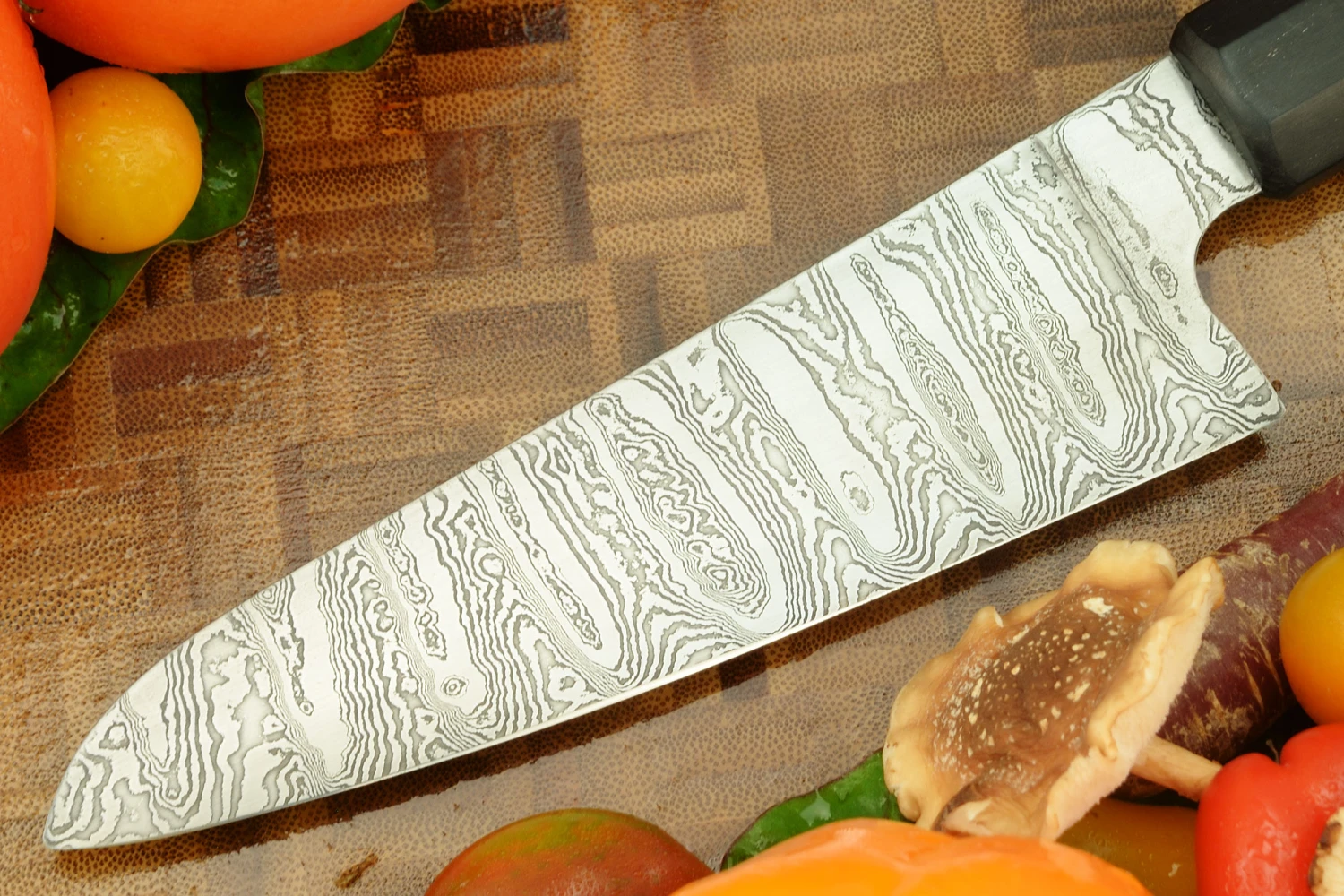 Damascus Chef's Knife (Gyuto) With Black Palm - 6-1/3 In. 6 Damascus Chef's Knife (Gyuto) With Black Palm - 6-1/3 In. - Image 6