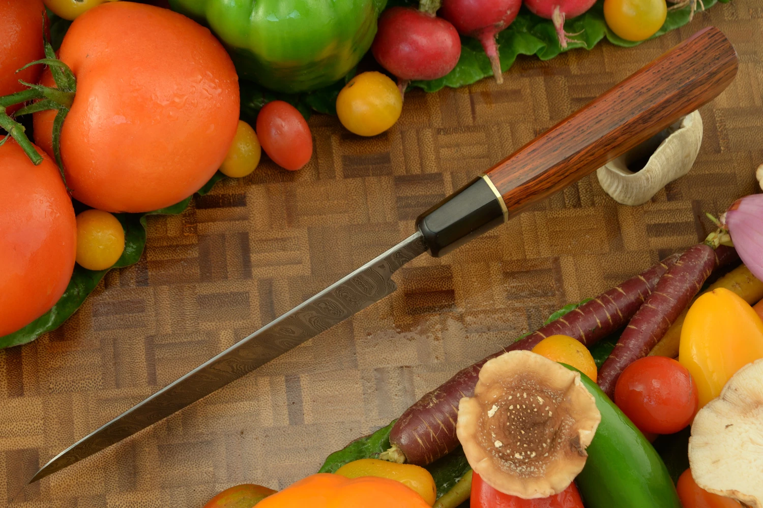 Damascus Chef's Knife (Gyuto) With Cocobolo - 6-1/4 In. 4 Damascus Chef's Knife (Gyuto) With Cocobolo - 6-1/4 In. - Image 4