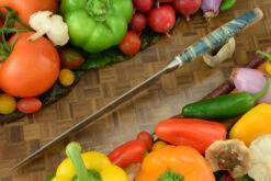 Integral Damascus San Mai Chef's Knife With Maple Burl -Optimal Knives Store 104246 4 x