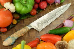 Integral Damascus San Mai Chef's Knife With Maple Burl -Optimal Knives Store 104246 6 x