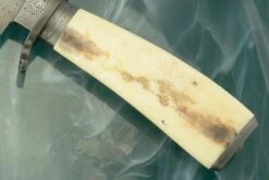 Little Fighter With Turkish Twist Damascus And Ancient Walrus Ivory -Optimal Knives Store 104265 4 x