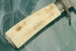Little Fighter With Turkish Twist Damascus And Ancient Walrus Ivory -Optimal Knives Store 104265 7 x