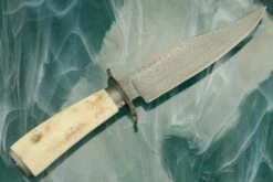 Little Fighter With Turkish Twist Damascus And Ancient Walrus Ivory -Optimal Knives Store 104265 8 x