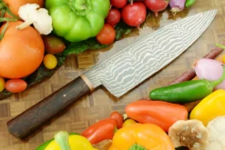 Damascus Chef's Knife With Ironwood (8-1/4 In) -Optimal Knives Store 104273 5 x