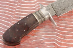 Damascus Bowie With Redwood Lace Burl 11 Damascus Bowie With Redwood Lace Burl -Optimal Knives Store 104283 5 x