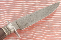 Damascus Bowie With Redwood Lace Burl 12 Damascus Bowie With Redwood Lace Burl -Optimal Knives Store 104283 6 x