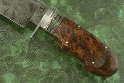 Mosaic Damascus Bowie With Redwood Burl 9 Mosaic Damascus Bowie With Redwood Burl -Optimal Knives Store 104290 3 x