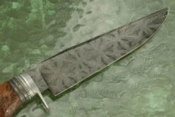 Mosaic Damascus Bowie With Redwood Burl 11 Mosaic Damascus Bowie With Redwood Burl -Optimal Knives Store 104290 5 x