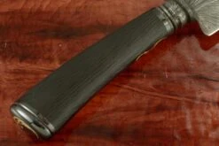 Integral Feather Damascus Cuchillo Gaucho With Carbon Fiber And Gold Inlay -Optimal Knives Store 104302 7 x