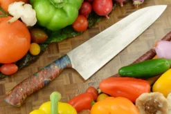Chef's Knife (8 In.) With Dyed Maple Burl -Optimal Knives Store 104318 7 x