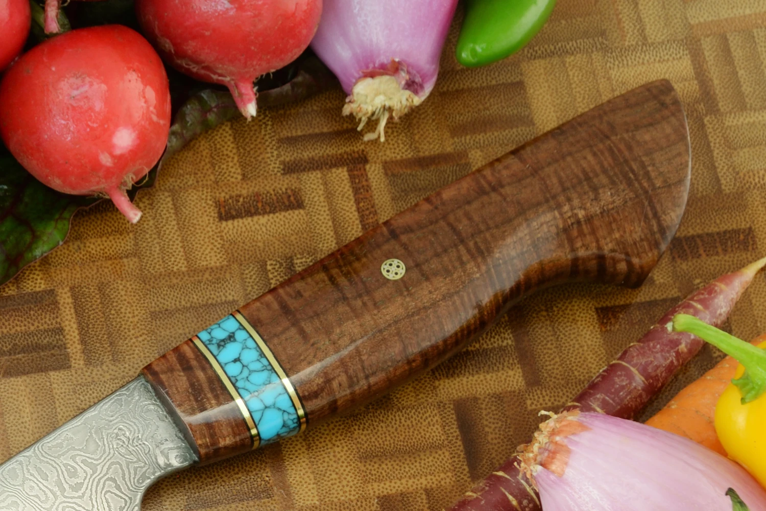 Damascus Chef's Knife (7 In.) With Tasmanian Blackwood 3 Damascus Chef's Knife (7 In.) With Tasmanian Blackwood - Image 3