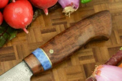 Damascus Chef's Knife (7-1/2 In.) With Koa And Fossil Coral 9 Damascus Chef's Knife (7-1/2 In.) With Koa And Fossil Coral -Optimal Knives Store 104336 3 x