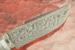 Damascus Harpoon Tip Hunter With Ringed Gidgee 11 Damascus Harpoon Tip Hunter With Ringed Gidgee -Optimal Knives Store 104391 5 x