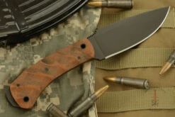 Woodsman With Sculpted Tan Micarta -Optimal Knives Store 104621 4 x