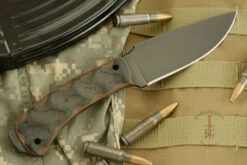 Woodsman -- Wasp -- Sculpted Black/Brown Micarta -Optimal Knives Store 104623 4 x