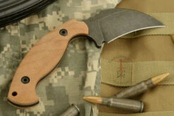 Karsumba With Natural Burlap Micarta -Optimal Knives Store 104633 4 x