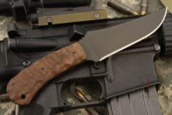 Belt Knife With Sculpted Walnut -Optimal Knives Store 104671 4 x