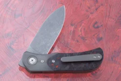 EXK Plus Front Flipper With Red Dark Matter FatCarbon And Zirconium - M390 (Ceramic Pivot) 8 EXK Plus Front Flipper With Red Dark Matter FatCarbon And Zirconium - M390 (Ceramic Pivot) -Optimal Knives Store 104721 4 x