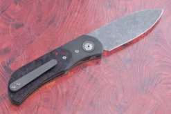 EXK Plus Front Flipper With Red Dark Matter FatCarbon And Zirconium - M390 (Ceramic Pivot) 9 EXK Plus Front Flipper With Red Dark Matter FatCarbon And Zirconium - M390 (Ceramic Pivot) -Optimal Knives Store 104721 5 x