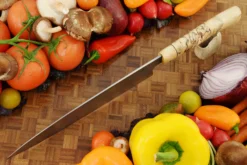 Honyaki Chef's Knife With Spalted Tamarind (9-1/2 In) -Optimal Knives Store 104840 4 x