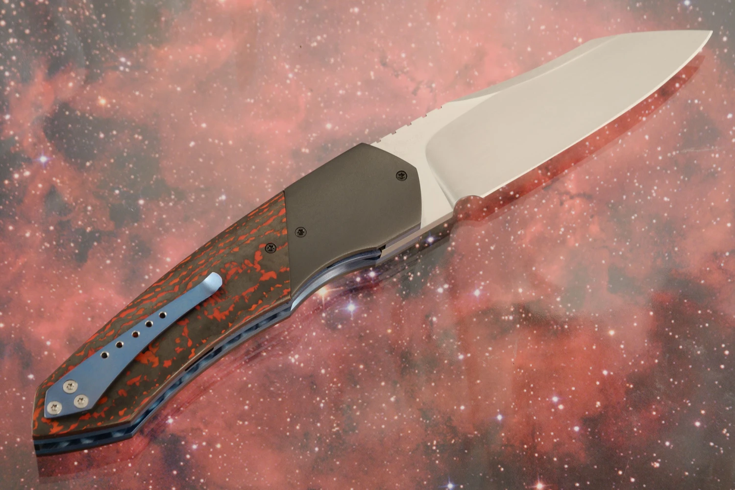 Simba Midi Front Flipper With Lava Flow FatCarbon And Zirconium (IKBS) - M390 5 Simba Midi Front Flipper With Lava Flow FatCarbon And Zirconium (IKBS) - M390 - Image 5