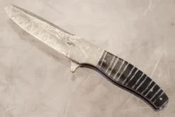 LL-XX Flipper With Mammoth Molar, Damascus, And Meteorite (Ceramic IKBS)