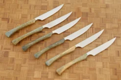 Steak Knife Set (6) With Birdseye Maple -Optimal Knives Store 105039 7 x