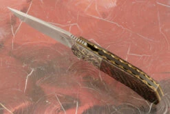 L44 Compact Flipper With Bronze Wire Carbon Fiber And Engraved Zirconium (Ceramic IKBS) - CTS-XHP -Optimal Knives Store 105074 3 x