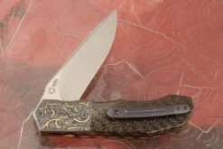 L44 Compact Flipper With Bronze Wire Carbon Fiber And Engraved Zirconium (Ceramic IKBS) - CTS-XHP -Optimal Knives Store 105074 4 x