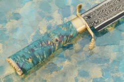 Damascus Clamshell Bowie With Maple 11 Damascus Clamshell Bowie With Maple -Optimal Knives Store 105084 5 x