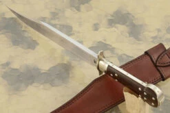 Engraved Dog Bone Bowie With Ringed Gidgee -Optimal Knives Store 105106 3 x