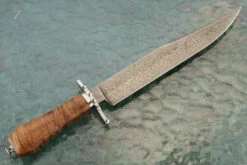 Feather Damascus Take-Down Bowie With Tasmanian Blackwood 13 Feather Damascus Take-Down Bowie With Tasmanian Blackwood -Optimal Knives Store 105124 7 x