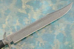 Feather Damascus Bowie With Black G10 14 Feather Damascus Bowie With Black G10 -Optimal Knives Store 105127 7 x