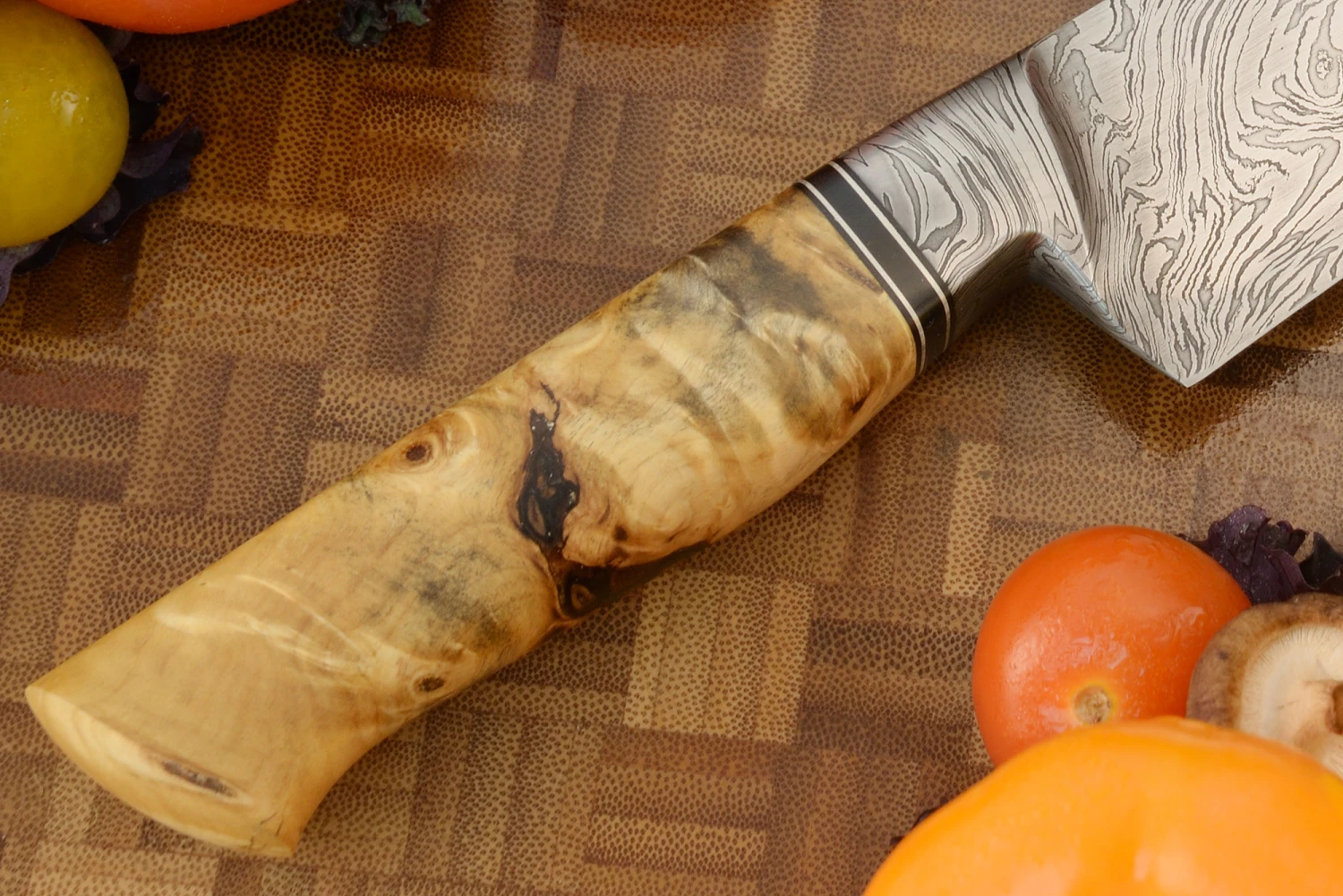 Integral Damascus Slicer - Sujihiki (10") With Buckeye Burl 5 Integral Damascus Slicer - Sujihiki (10") With Buckeye Burl - Image 5