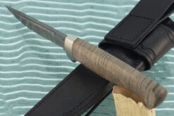 Damascus Hunter With Curly Maple (Model LR) -Optimal Knives Store 105331 4 x