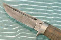 Damascus Hunter With Curly Maple (Model LR) -Optimal Knives Store 105331 6 x