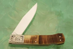 Engraved Backlock Folder With Sheep Horn 8 Engraved Backlock Folder With Sheep Horn -Optimal Knives Store 105361 4 x