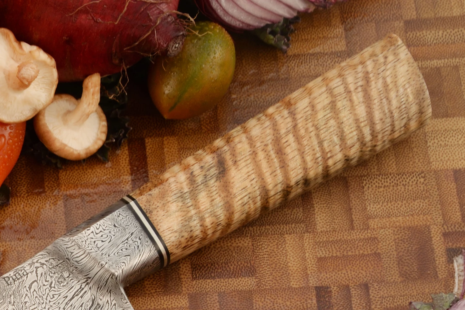 Integral Damascus Slicer - Sujihiki (8-1/2") With Curly Mango 3 Integral Damascus Slicer - Sujihiki (8-1/2") With Curly Mango - Image 3