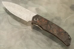 Urban SFL Framelock Front Flipper With Damascus And Copper Dark Matter FatCarbon