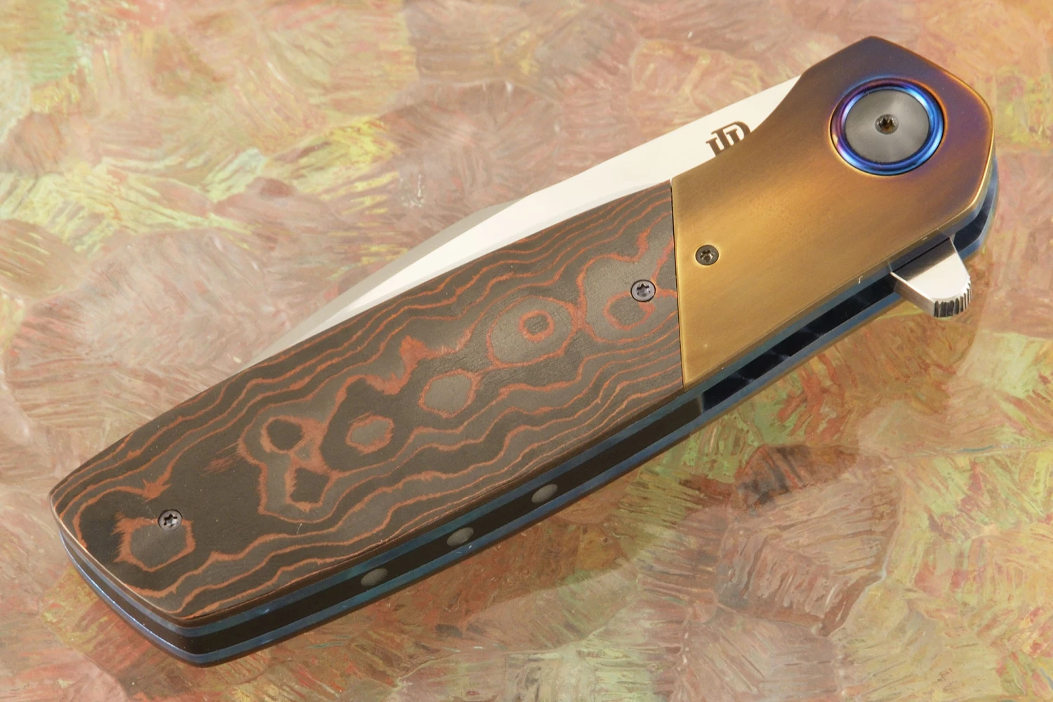 HB17 - Motswiri Flipper With Camo Copper FatCarbon And Zirconium (Ceramic IKBS) - M390 2 HB17 - Motswiri Flipper With Camo Copper FatCarbon And Zirconium (Ceramic IKBS) - M390 - Image 2