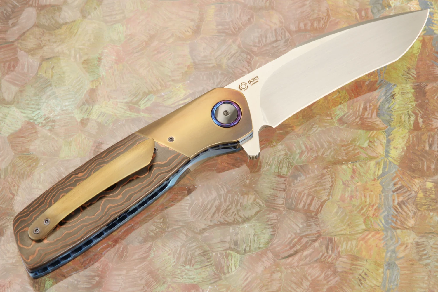 HB17 - Motswiri Flipper With Camo Copper FatCarbon And Zirconium (Ceramic IKBS) - M390 5 HB17 - Motswiri Flipper With Camo Copper FatCarbon And Zirconium (Ceramic IKBS) - M390 - Image 5