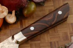 Damascus San Mai Chef's Knife - Gyuto - (8-1/2 In.) With Ironwood -Optimal Knives Store 105593 3 x