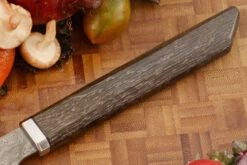 Damascus San Mai Chef's Knife (8 In.) With Bog Oak -Optimal Knives Store 105683 3 x