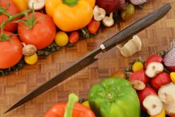 Damascus San Mai Chef's Knife (8 In.) With Bog Oak -Optimal Knives Store 105683 4 x