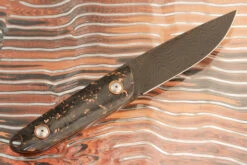 Damascus Hunter With Copper Flake Carbon Fiber -Optimal Knives Store 105694 5 x