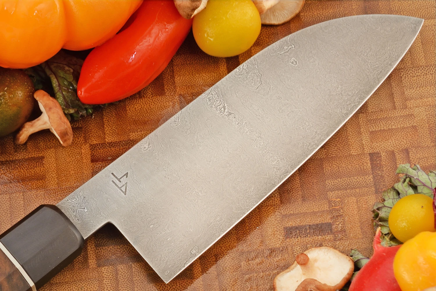 Damascus Chef's Knife (Santoku) With Walnut Burl (6-2/3 In.) 2 Damascus Chef's Knife (Santoku) With Walnut Burl (6-2/3 In.) - Image 2