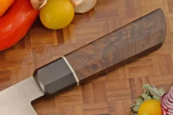 Damascus Chef's Knife (Santoku) With Walnut Burl (6-2/3 In.) 11 Damascus Chef's Knife (Santoku) With Walnut Burl (6-2/3 In.) -Optimal Knives Store 105816 5 x