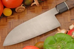 Damascus Chef's Knife (Santoku) With Walnut Burl (6-2/3 In.) 12 Damascus Chef's Knife (Santoku) With Walnut Burl (6-2/3 In.) -Optimal Knives Store 105816 6 x